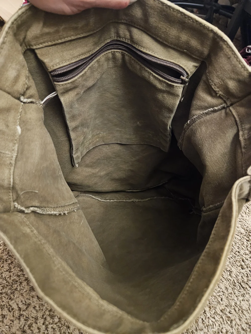 Vinatge Old Navy Olive Green Utility Canvas Satchel